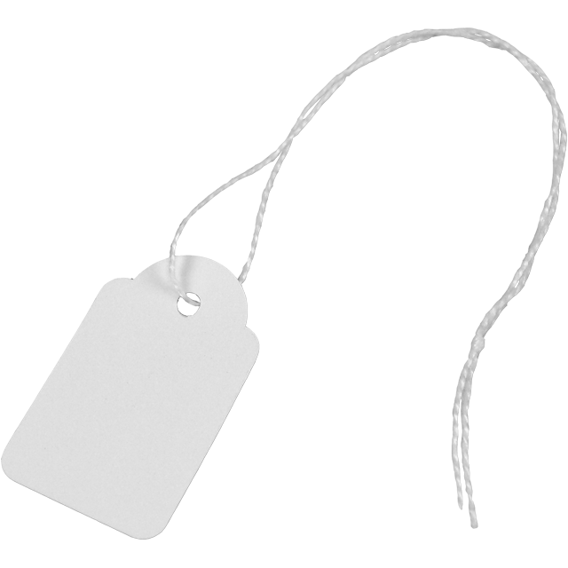 Hang etiket met koord rh. 390 / 22x35mm  500st/ds