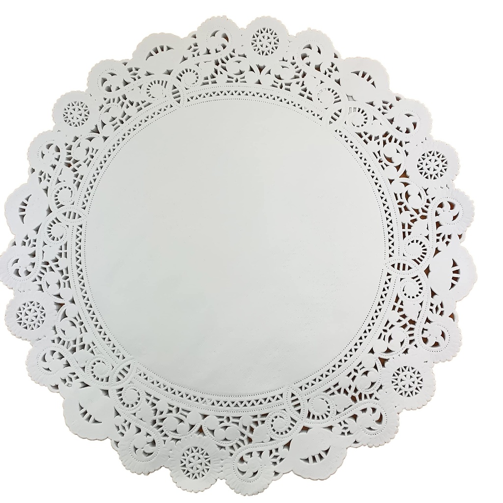 Doilies, Round lace White 18" 125st