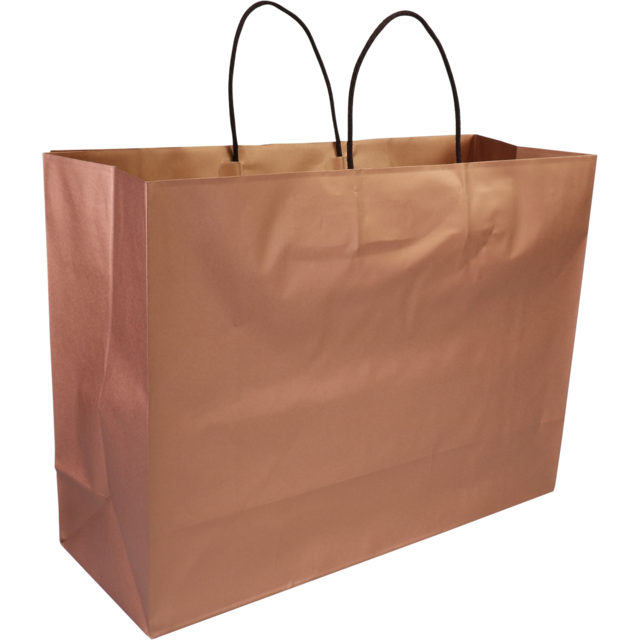 Papieren draagtas Brons 45+15x33+6cm (50st/pak)