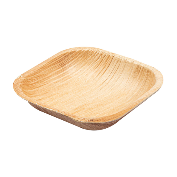 Vierkant Palmblad bordje "Areca" 10x10x2,5cm (25st/pak)