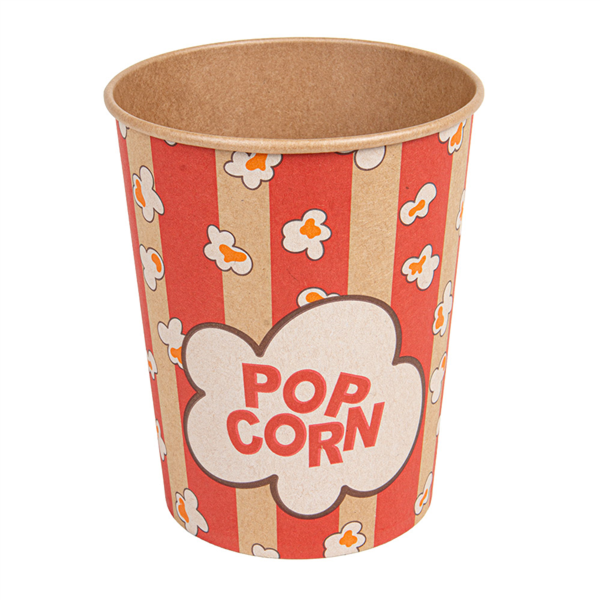 Popcorn Containers 960ml Kraft/Red (50st/pak)