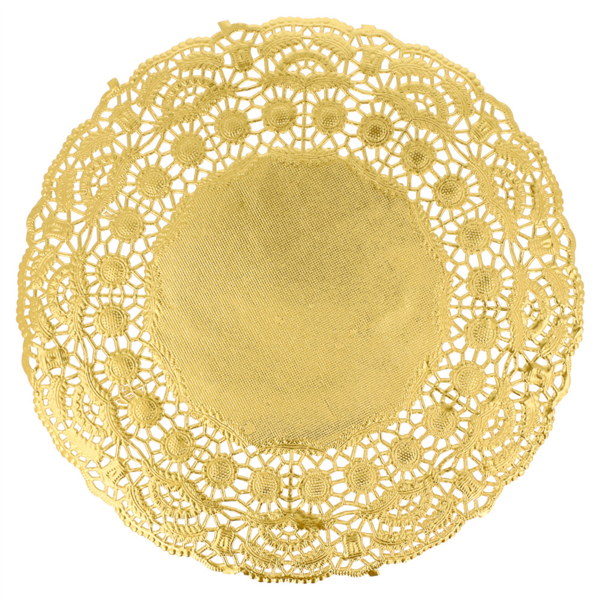 Round Metallic Doillies DIA=21,5cm Gold Litos Met. (100st/pak)