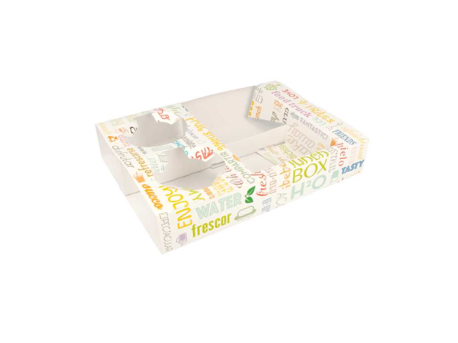Carrying trays 2 cups + 2 comp. 26x19x5cm "Parole" (50st/pak)
