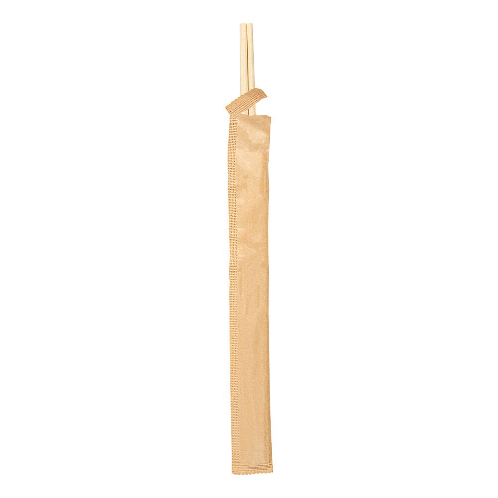 Chopsticks 20cm Natural Bamboo Wrapped Kraft (100st/pak)