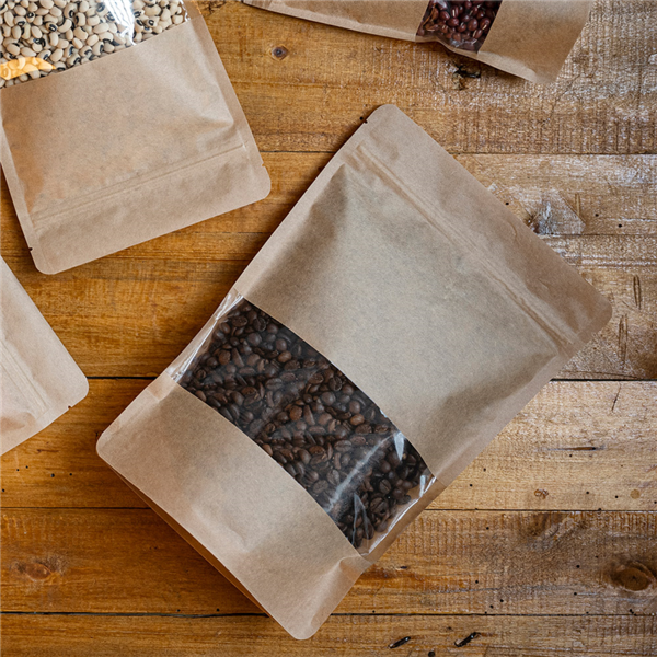 Self-Sealing Bags with window 20+5x30cm Natural Kraft (50st/pak)