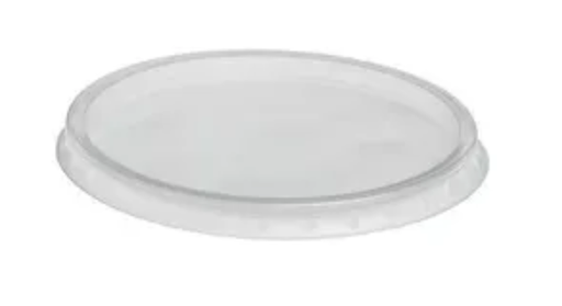[472090] Deksel rond 101mm PS transparant 10x100 st/ds  t.b.v. 250 & 500ml bakje