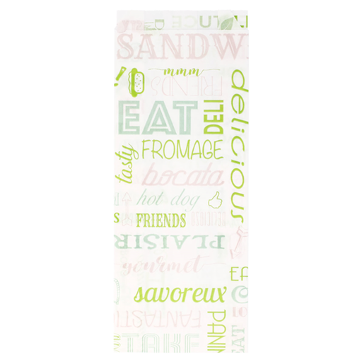 [229.25PF] Sandwich Bags "Parole" 9+4x22cm White Greaseproof parch (500st/pak)