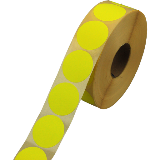 [542332] Zelfklevende papieren etiketten / map Geel Rond dia=30mm (240 stuks)