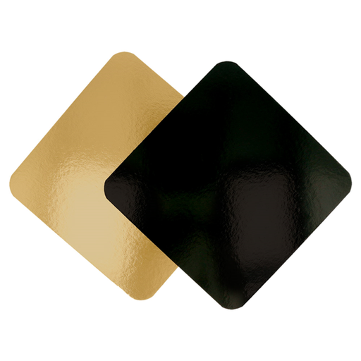 [147.40] Two sides cardboard for patisserie 24x24cm Gold/Black (50st/pak)