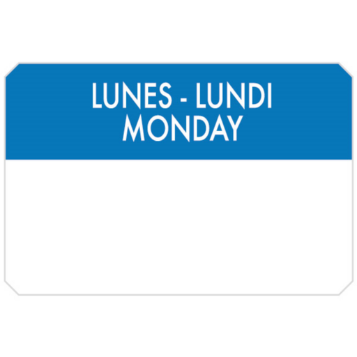 [393.81] Adhesive labels "Monday" 7,5x5cm Blue (500st/rol)