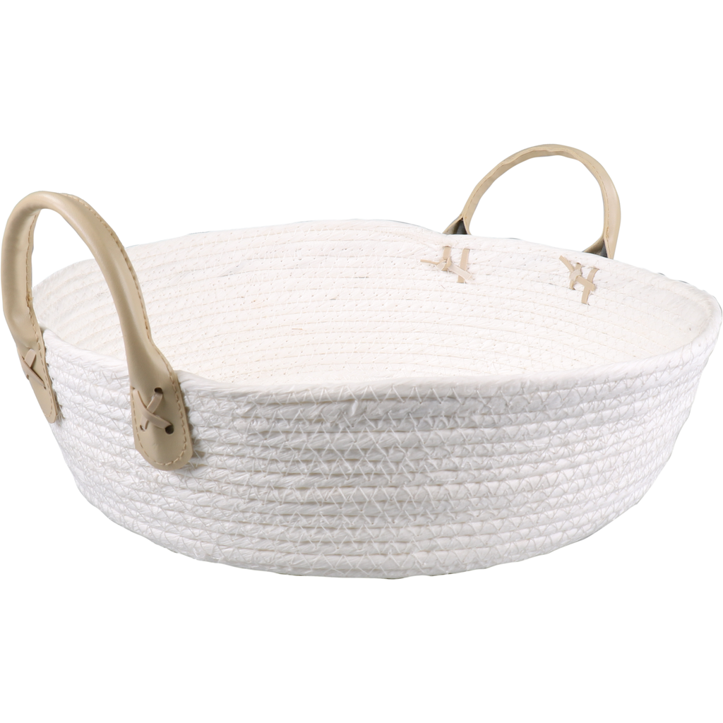 Mand rond papiertouw diam.35cm x 10cm hoog Wit (per stuk)