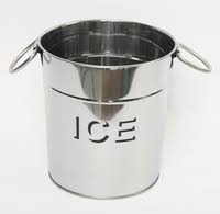 IJskoeler glanzend metaal met tekst "ICE". Klein. (Per stuk)