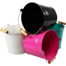 Emmer zink Riga 17x15cm licht roze (per stuk)