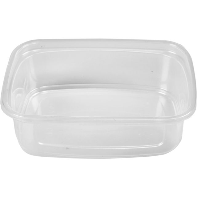 PP salade bakje transparant 108x82x30mm / 150cc (1000st/doos) Bijbehorende deksel is: 444060)