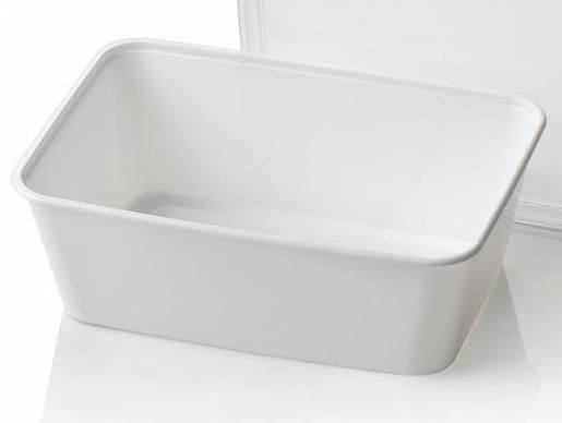 PP Spuitgiet 1000cc Wit kilo bakje 182x135x63mm (500st/ds)