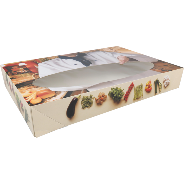 Catering Dozen > bon appetit < - met venster 46x31x8cm  10 st/ds