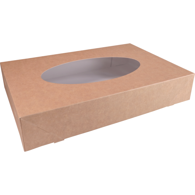 Biodore Cateringdoos Bruin met Venster 46x31x8cm (10st/pak)