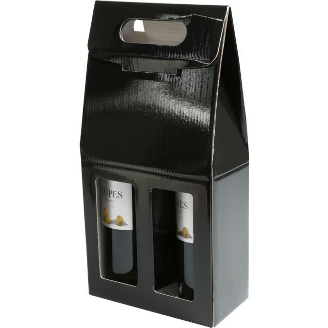 2-fles draagkarton wijn Zwart (per stuk)