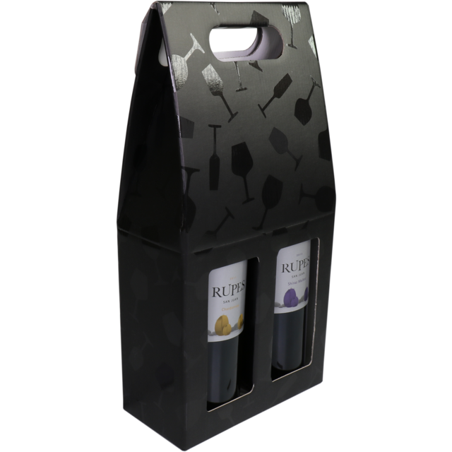 Draagkarton 2 fles Black-wijnglas (per stuk)