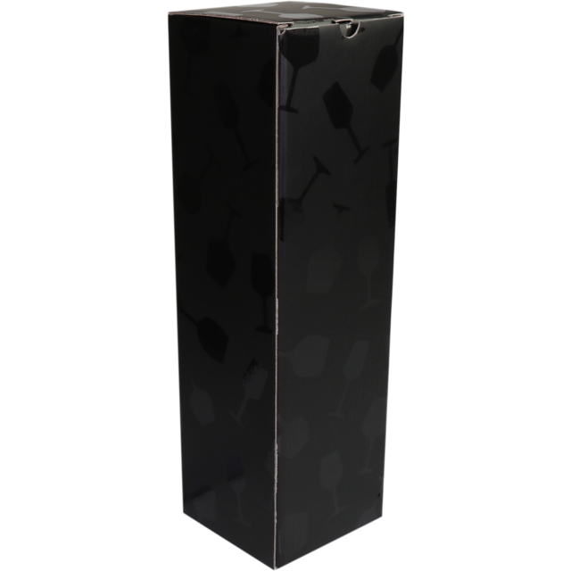 Wijnflesdoos 1 fles Zwart-wijnglas (per stuk)