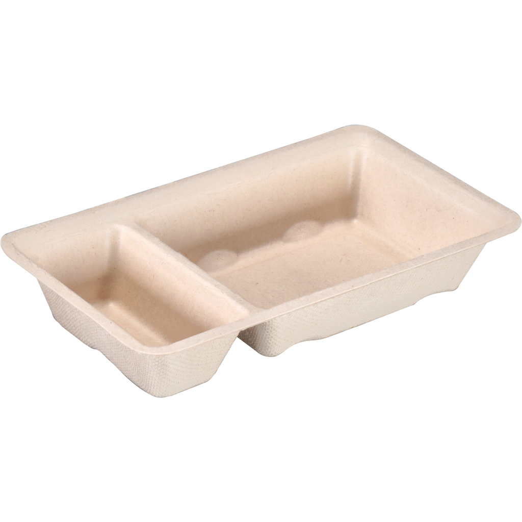 Suikerriet/Bagasse Snackbakje A23 (A7+1) (50st/pak) #478801 (pak)