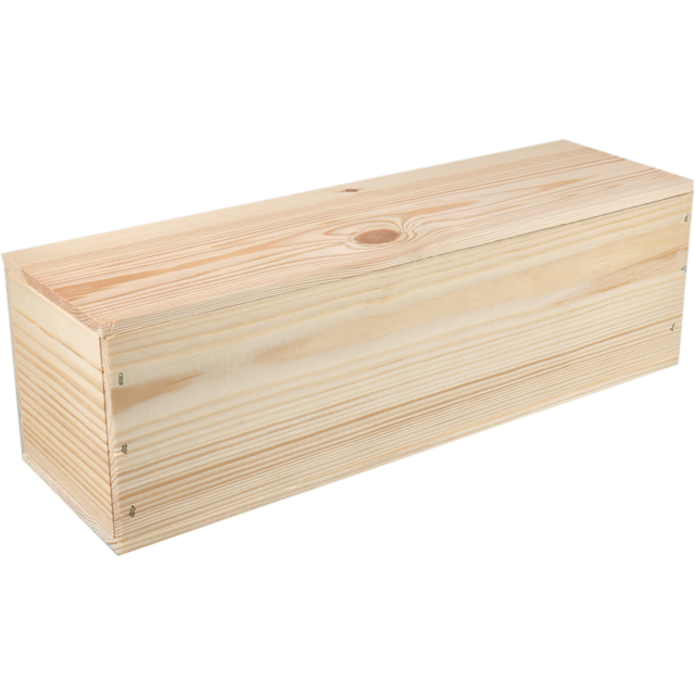 Wijnkist met timmerdeksel 1-fles 337x95x95mm (per stuk)