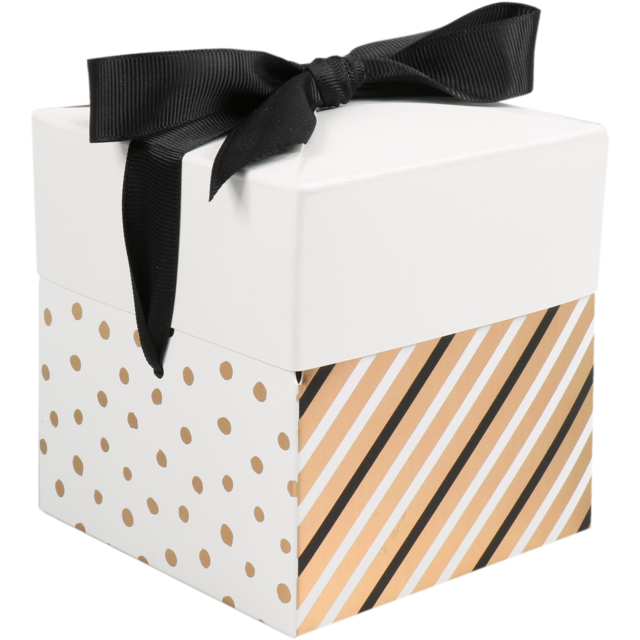 Pop-Up box lovly "zwart/goud" 10x10x10cm (per stuk)