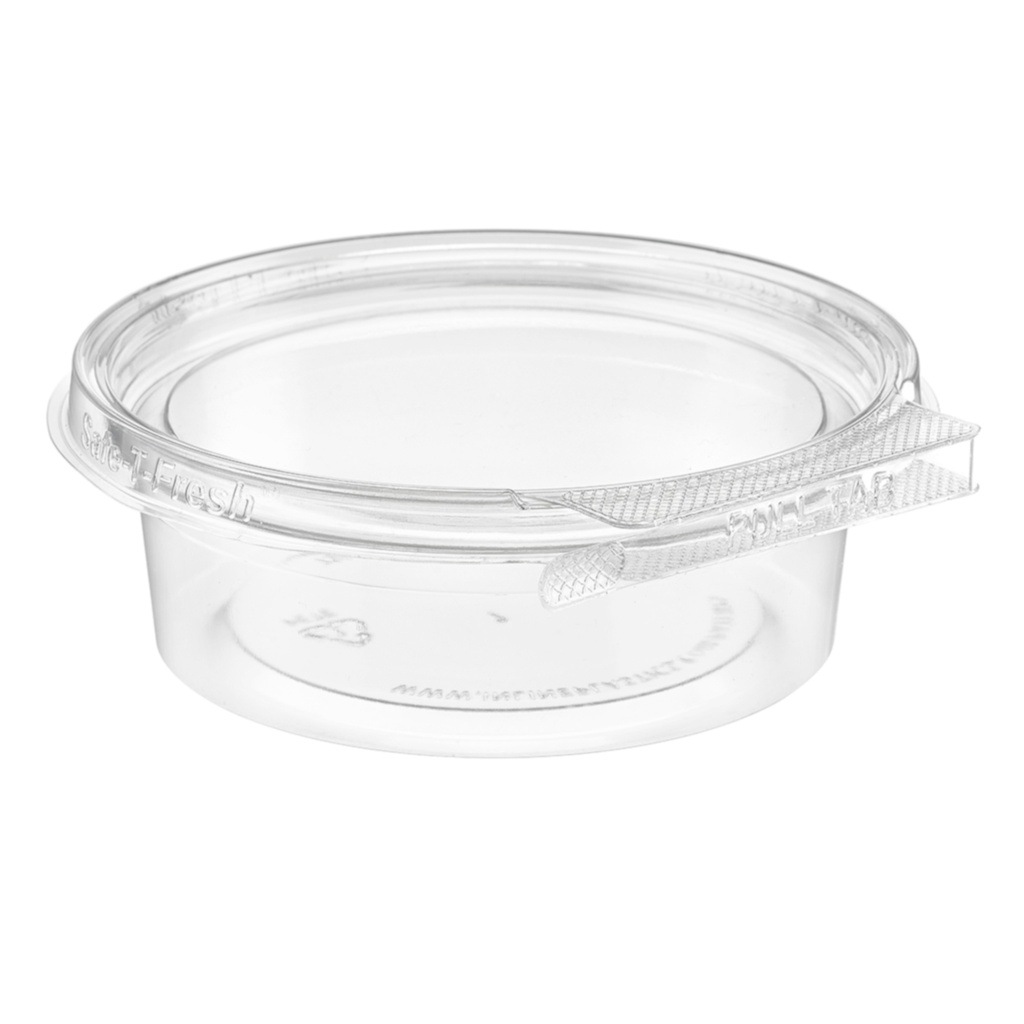 Temper resistant 8 oz. Round Container (Cup) with hinged Lid  340/cs