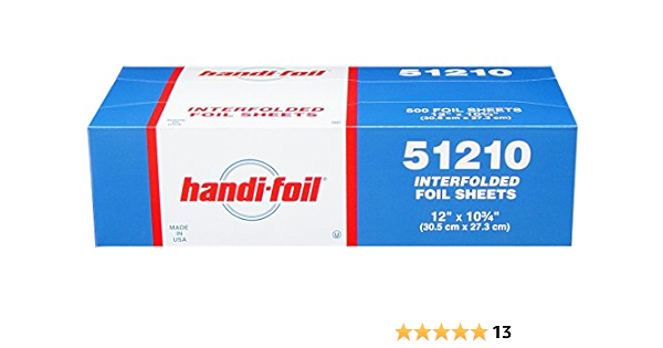 Aluminium (foil) Popup Sheets, Interfolded 3/4" 12x10.75 >  200 sheets