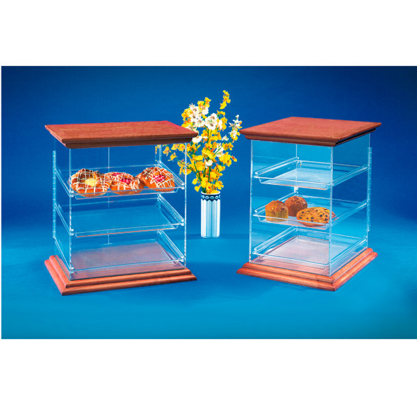 Acrylic Cake Display (wooden lid) 36x45x49cm Clear (Per stuk)