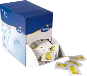Refreshment towel/wipes box 71x51mm disp. 250pcs