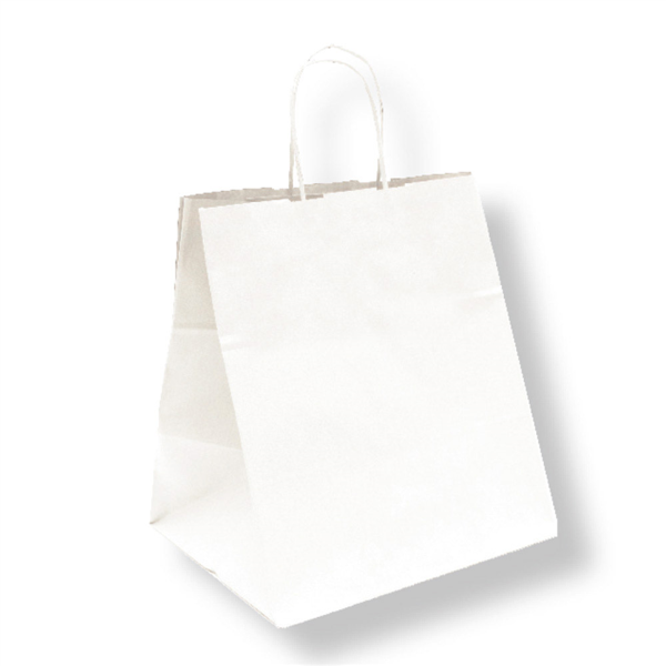 SOS Bags with Handles 26+20x27cm White Cellulose (250st/doos)