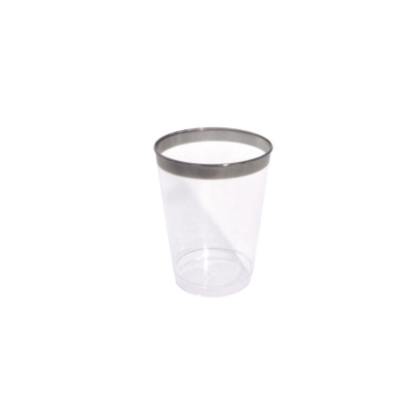 Cup/drinkglas 270ml (Transparant/Zilver) 12st/pak
