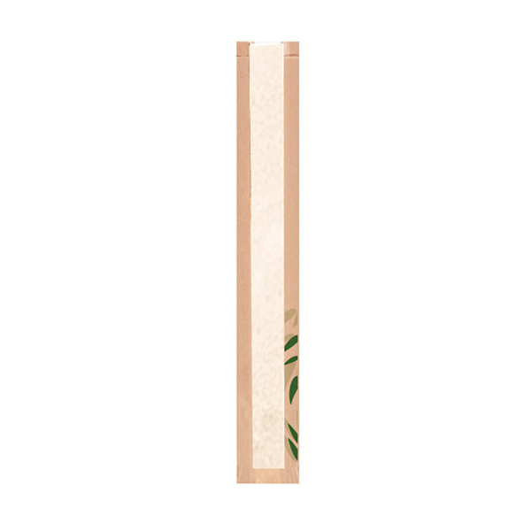 Bread Bags with window "Classic" Feel Green 9+4x60cm Natural Kraft (250st)