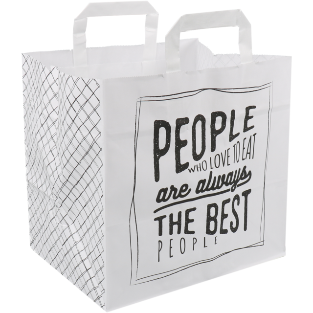 Draagtas papier "Love to Eat" 26x22x25cm (400st/doos)