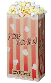Popcorn Bag Ecocraft # 46 oz /cs 4.25x2.5x8.2  50 pcs/pk