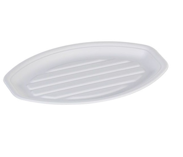Suikerriet/Bagasse Cateringschaal 34x23,5cm Wit (50st/doos)
