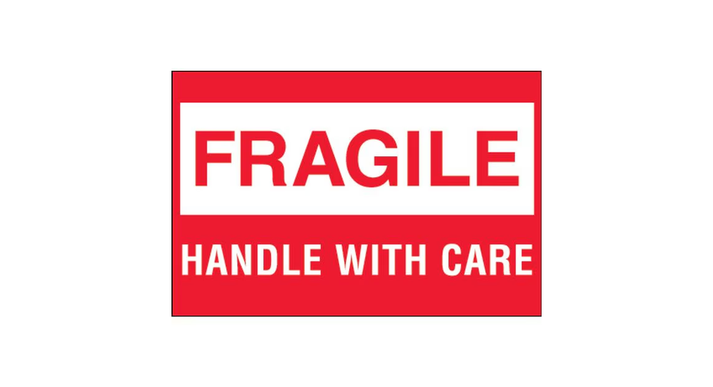 Label/Sticker "Fragile/Handle with Care" 2x3" (500st/rol)