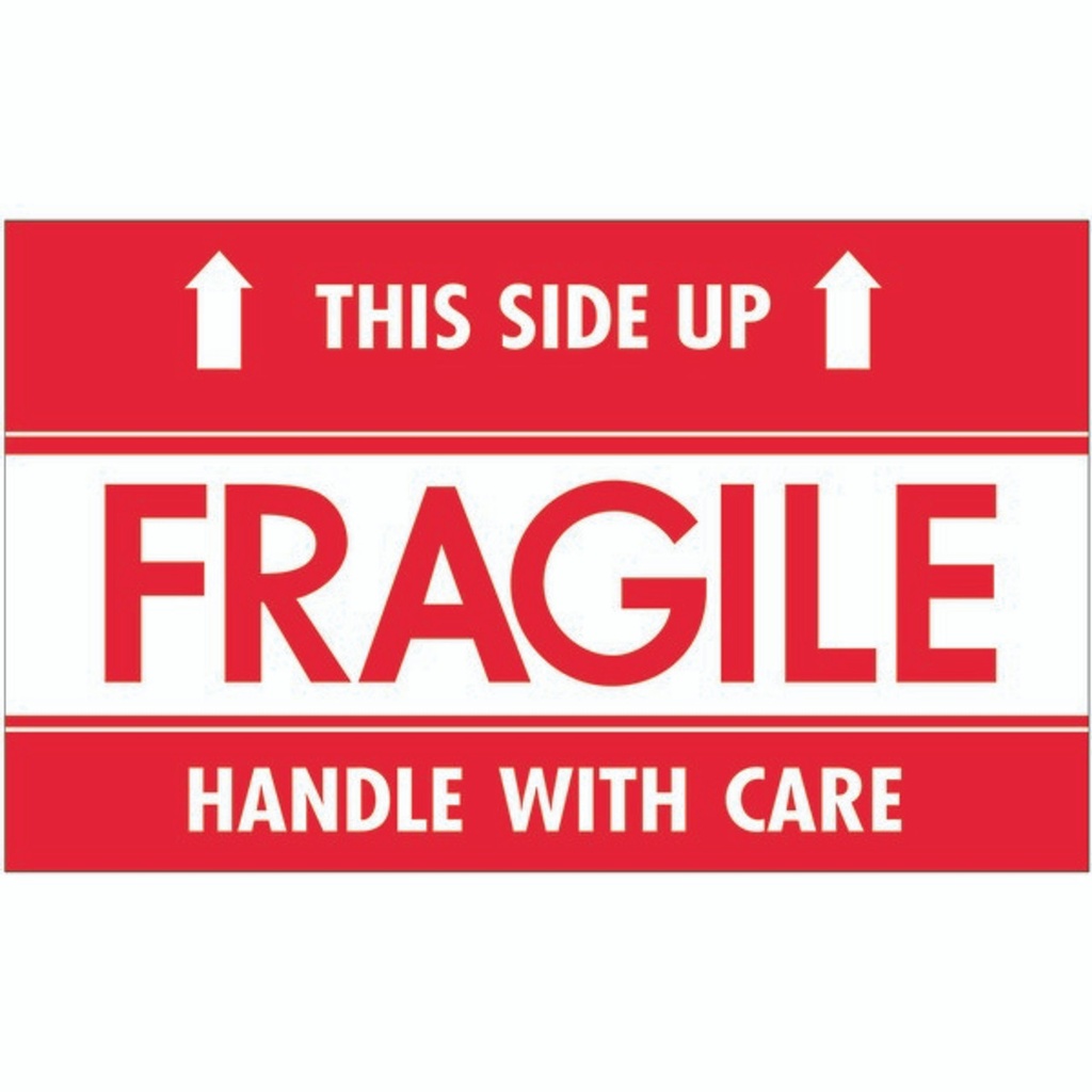 Labels/Stickers "Fragile / This Side Up" (3"x5") 500st/rol