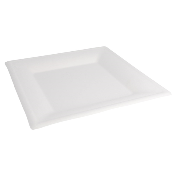 Bord vierkant 26,2cm (Bagasse / White Cellulose) 50st/pak