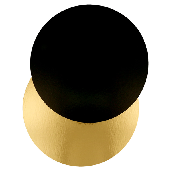 Two sides cardboard for patisserie 18cm round Gold/Black (100st/pak)
