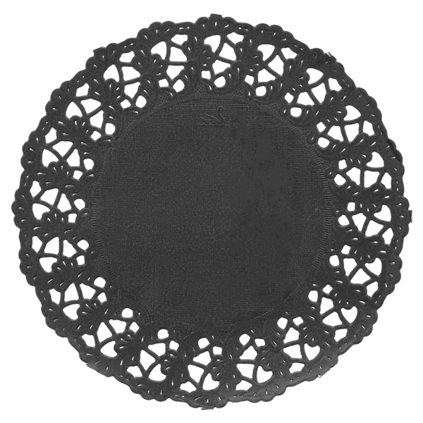 Round dollies 14cm diam. Black paper (250st/pak)