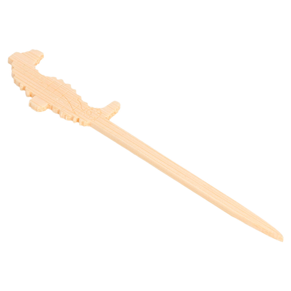 Prikkers/Picks "Seahorse" 9cm Natural Bamboo (100st/pak)