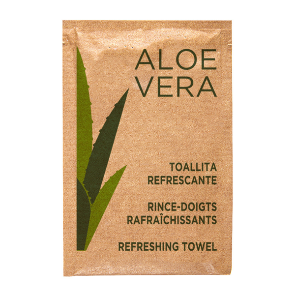 Refreshing Wipes "Aloe Vera" Kraft 6x8cm White Cellulose (500st/pak)