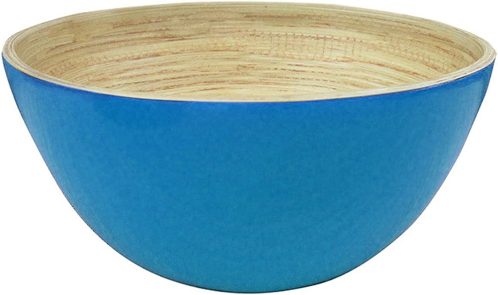Bamboo schaal Turquoise diameter 30cm x 9cm (per stuk)