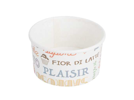 Ice Cream Tubs "Parole" 90ml (3oz) White Cardboard (50st/pak) - 40sleeve/doos