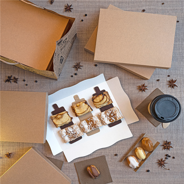 Trays + Lids "The Pack" 40,5x30,5x6cm Natural Kraft (50st/pak)