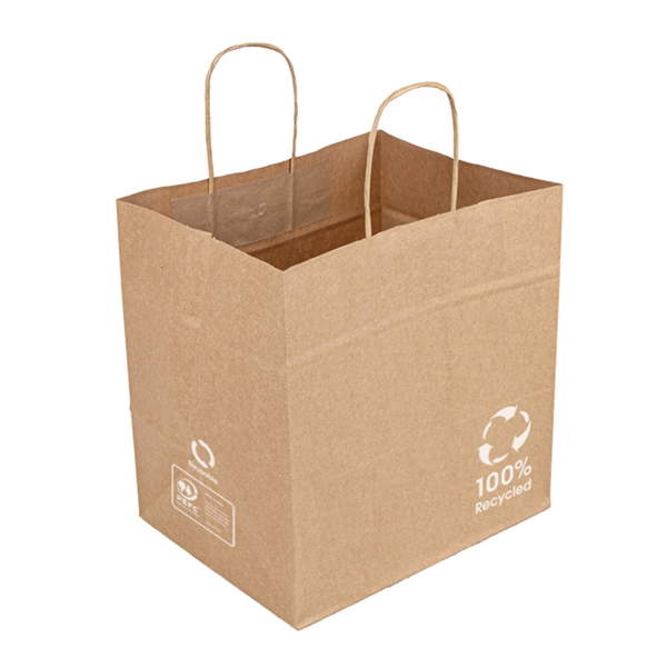 SOS Bags with Handles 26+17x24cm Natural Kraft (250st/doos)