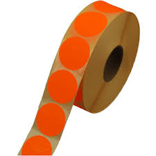 Zelfklevende papieren etiketten 100 st flouroranje Rond 35 mm