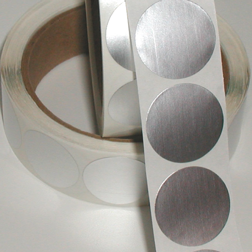 Zelfklevende papieren etiketten 100 st Matzilver Rond 25mm